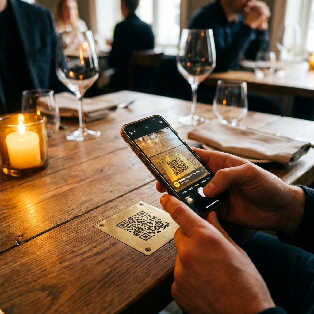 Müşteri QR kod okutuyor